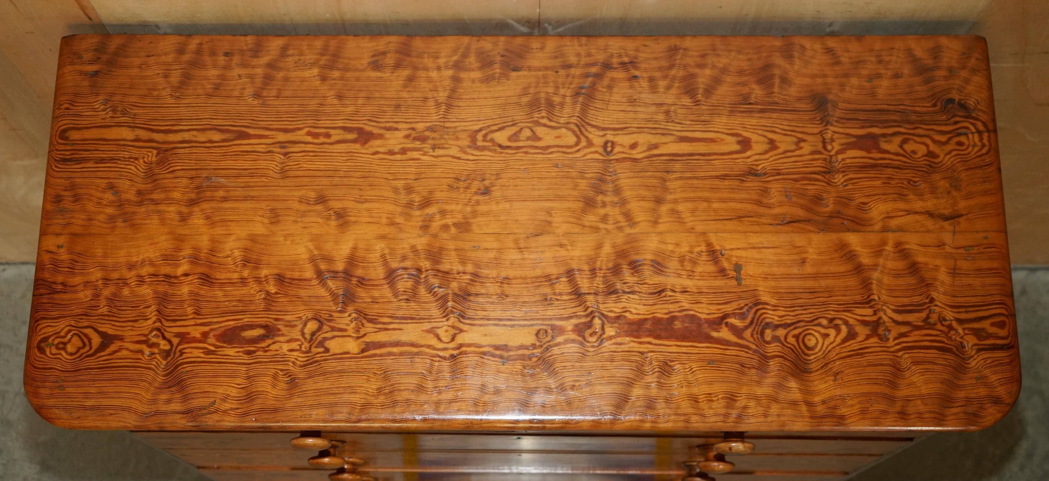 Large Victorian chest of drawers in solid pine from around 1880.