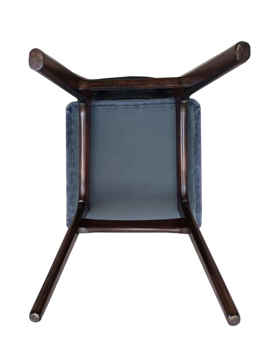 Mid-Century Butterfly Chair in navy grey fabric and walnut wood, Europe, 1960.