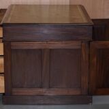 George III double-sided partner's desk in walnut circa 1780 with original handles.