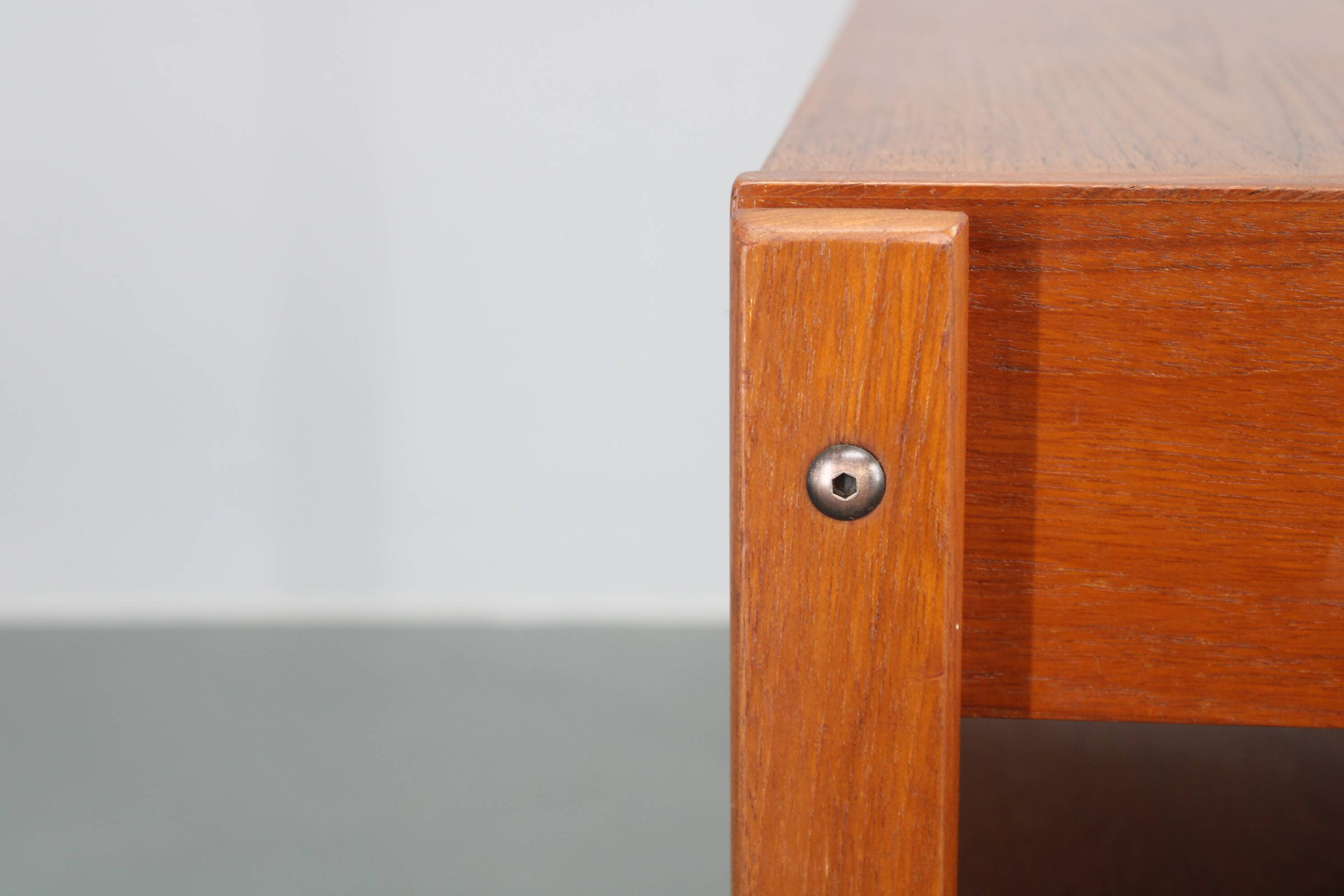 1960s Danish Teak Sewing Cart or Side Table