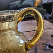 Amber bubble glass pitcher