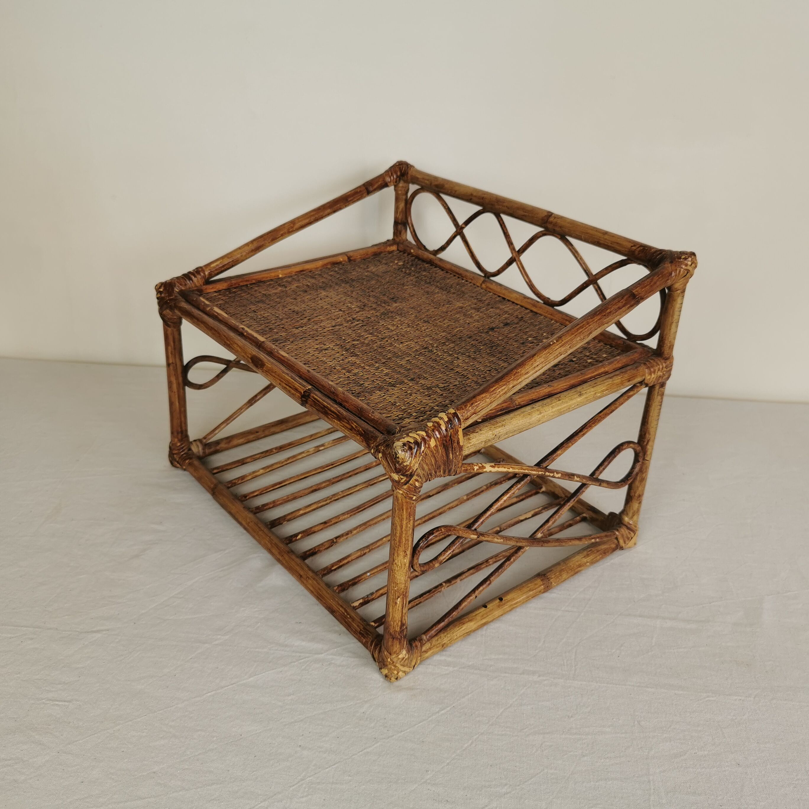 Rattan shelf