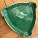 Dessous de plat art deco vert et doré faïence