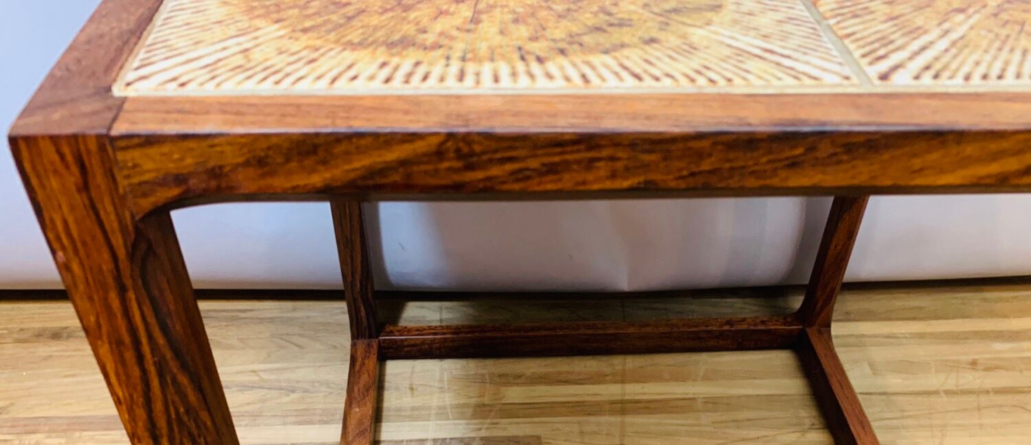 1960s aksel kjersgaard rosewood tiled coffee table