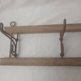 Coat rack/wood & iron hooks