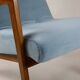 Vintage blue grey velvet lounge chair, 1970s