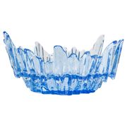 Vintage decorative plate in light blue glass, Italy, 1960s.