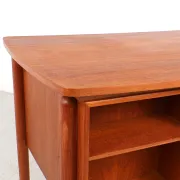 Danish teak writing desk with open storage compartment, 1960s