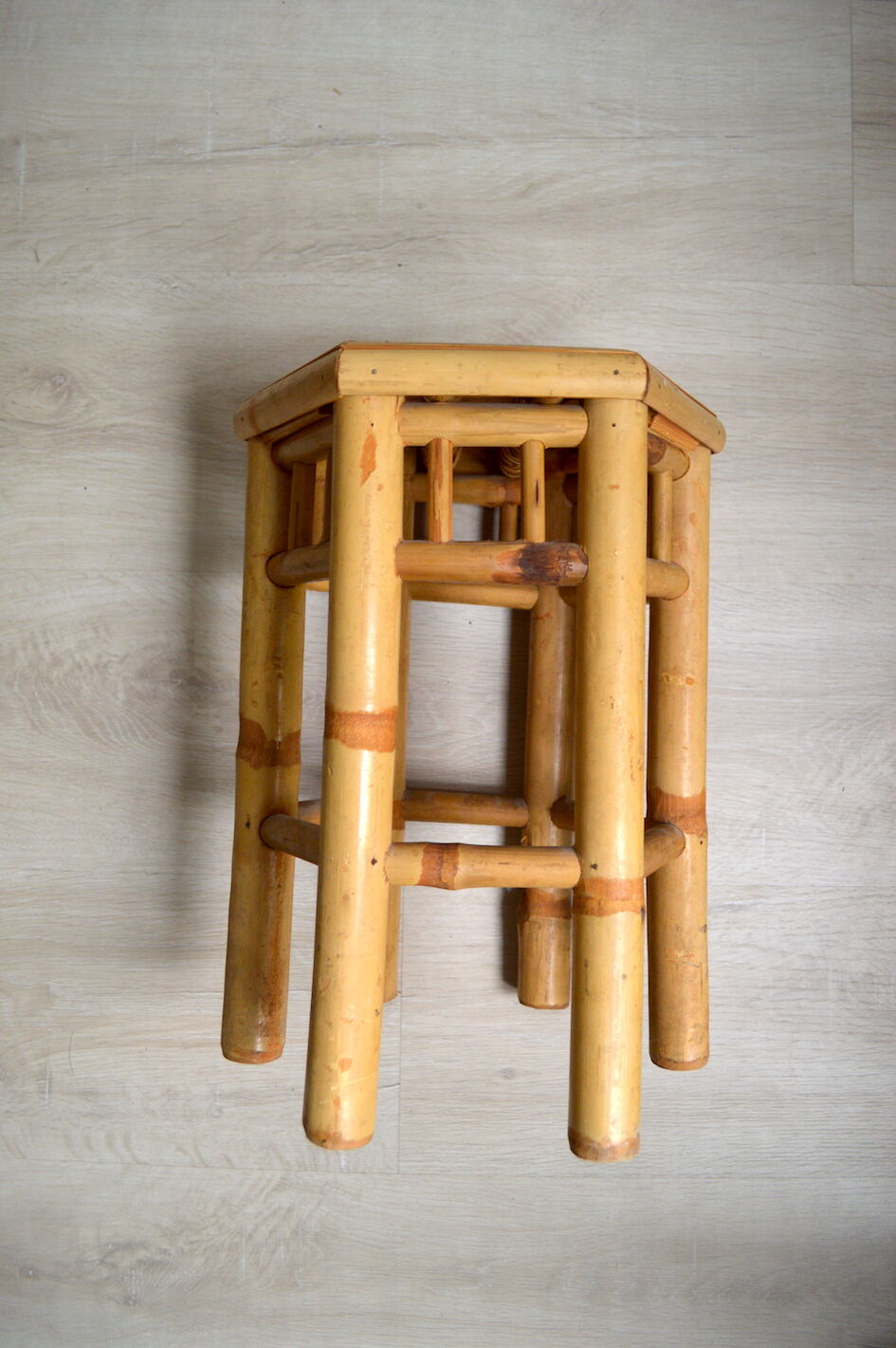 Bamboo plant holder stool