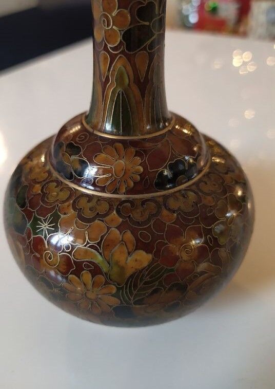 Pied de lampe en email cloisonné