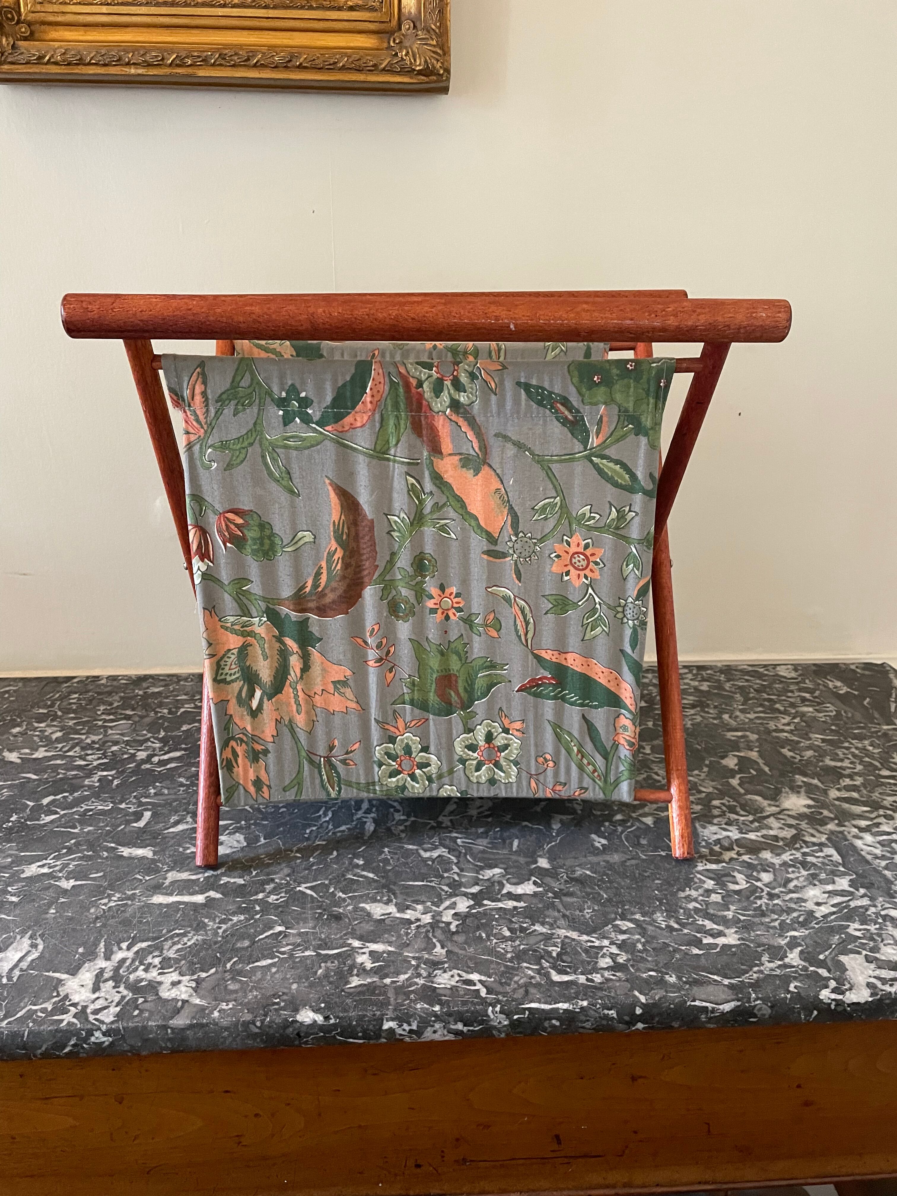 Wood and fabric magazine holders