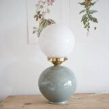 Speckled ceramic lamp & opaline