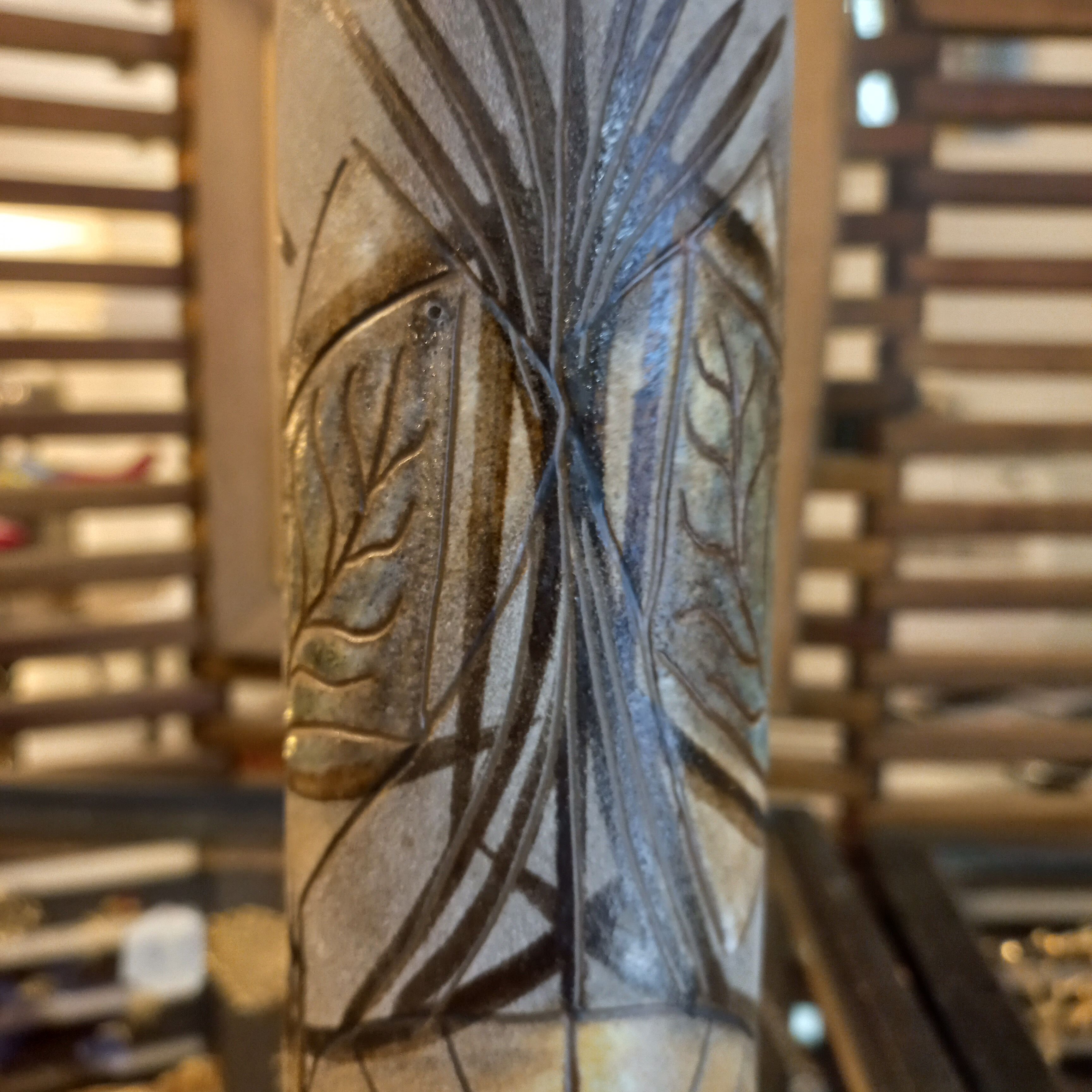 Vallauris ceramic tube vase