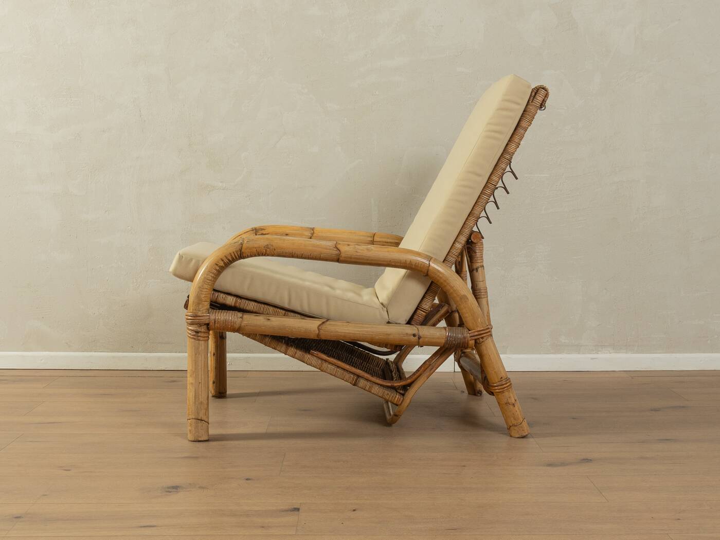 Chaise longue en bambou des années 1960