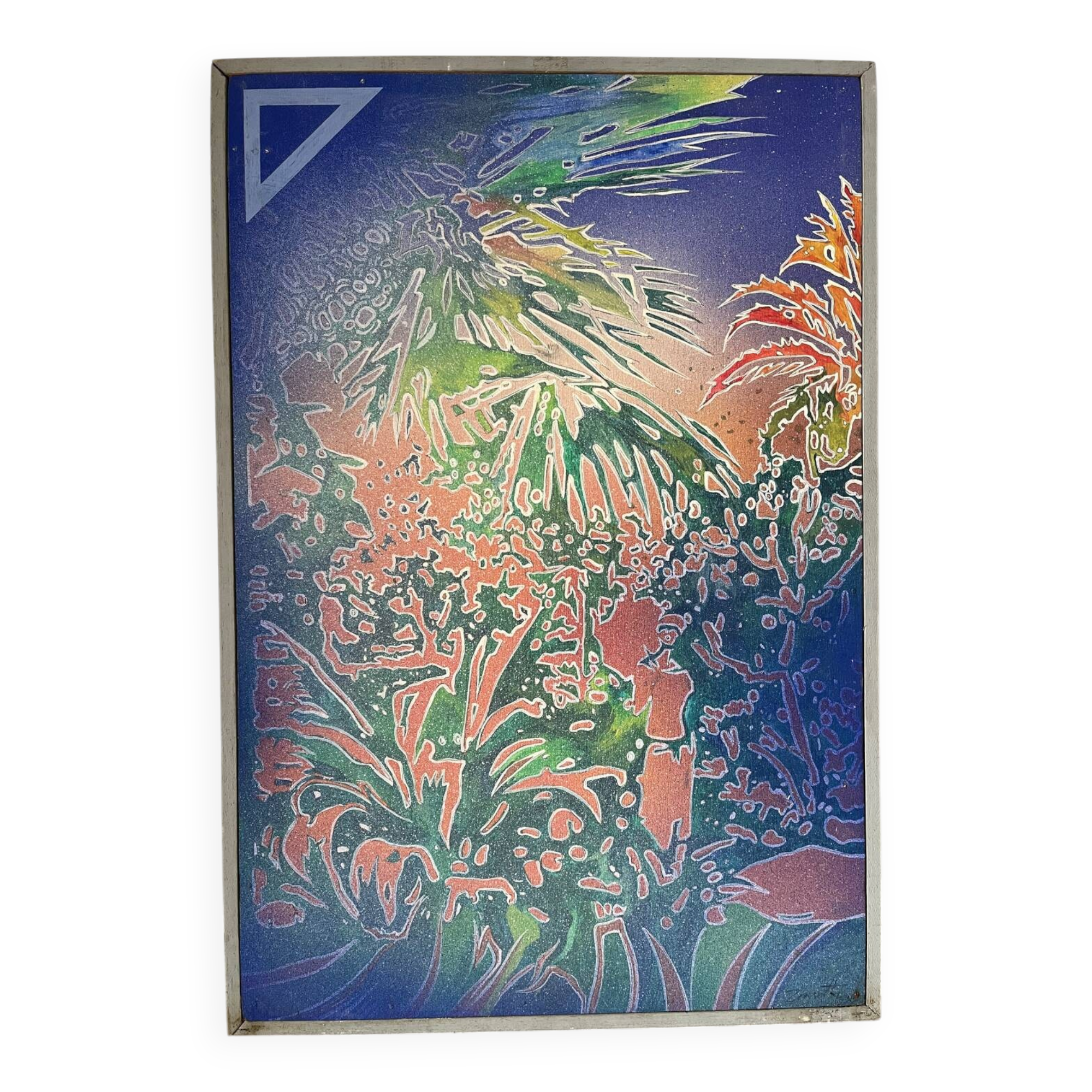 Foliage, oil on wood panel, signed Jean Noel Zanetti
