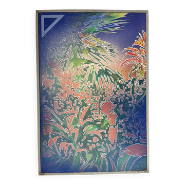 Foliage, oil on wood panel, signed Jean Noel Zanetti