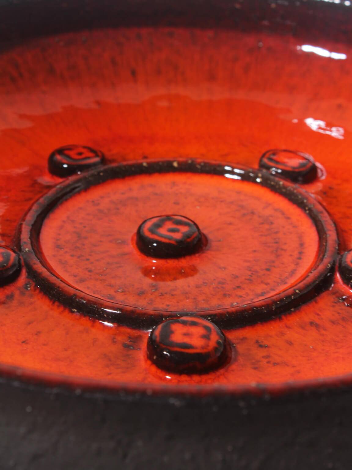 Holbæk Orange Glaze Stoneware Bowl, 1960s, Denmark