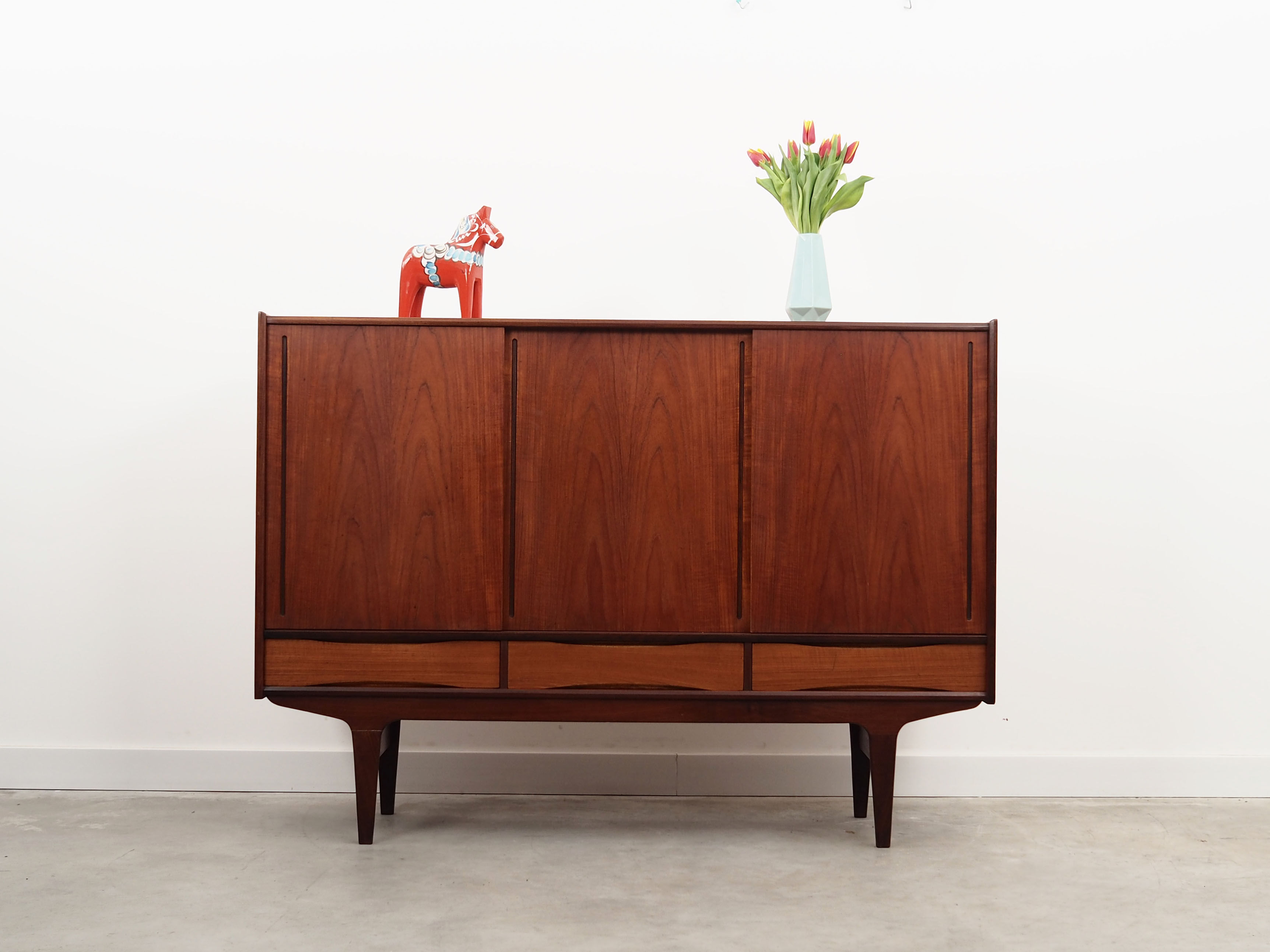 Teak highboard, Danish design, 1960s, production: Denmark