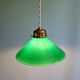 Art Deco pendant light in conical green opaline, 1920s-30s