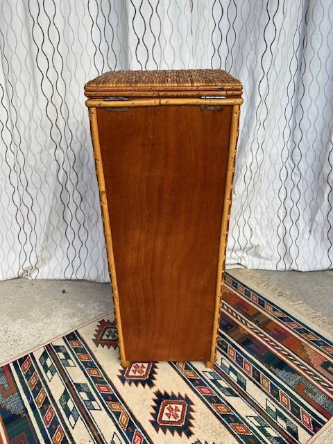 Vintage rattan bread bin