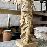 "Winged Victory of Samothrace", beige plaster statuette