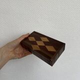 Empty pocket, Art Deco box in straw marquetry