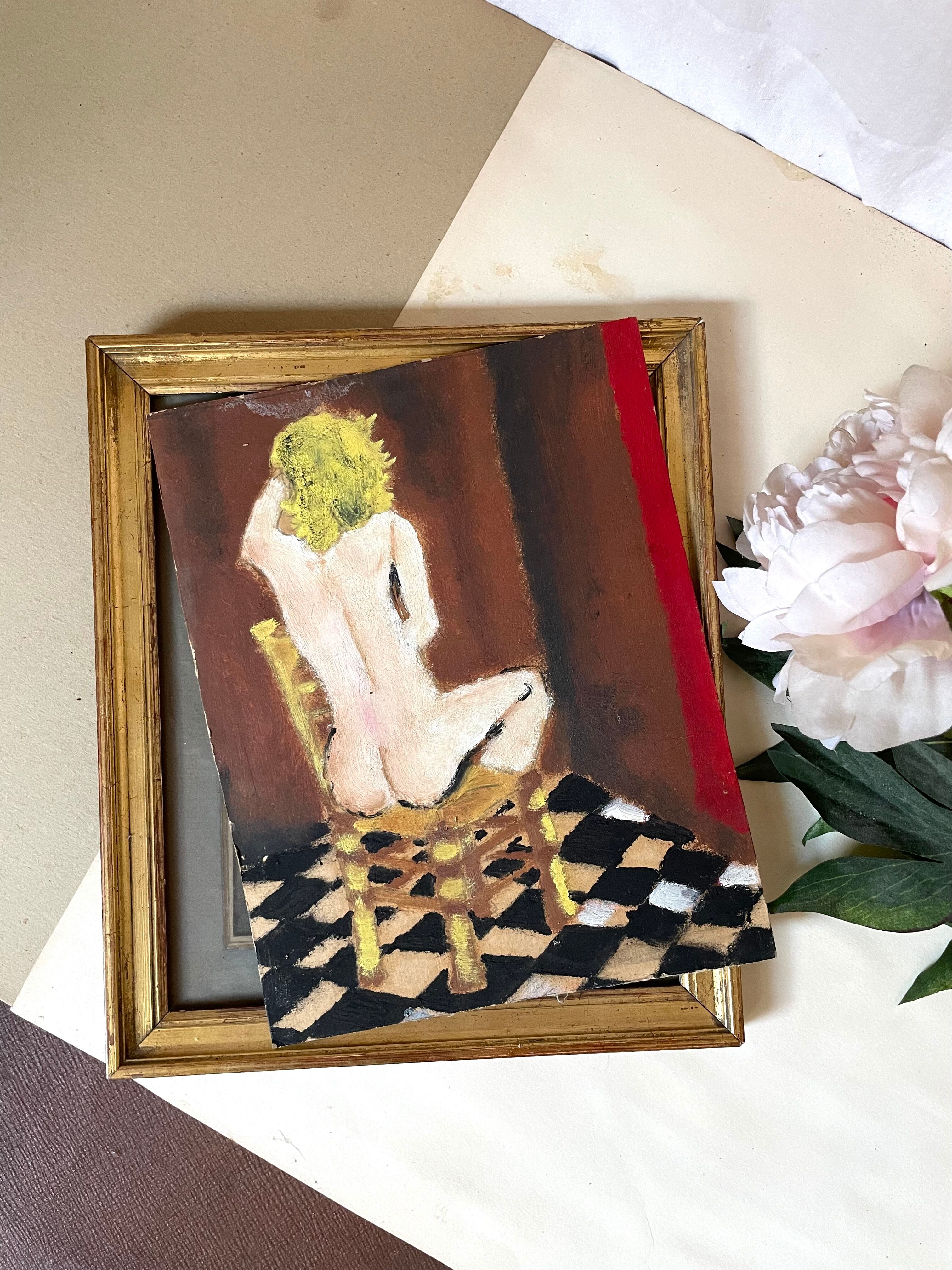 Painting, sitting