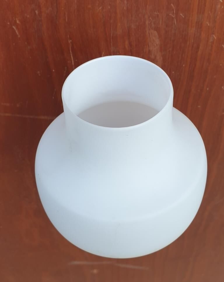 Scandinavian tea towel lamp teak and opaline circa 1960