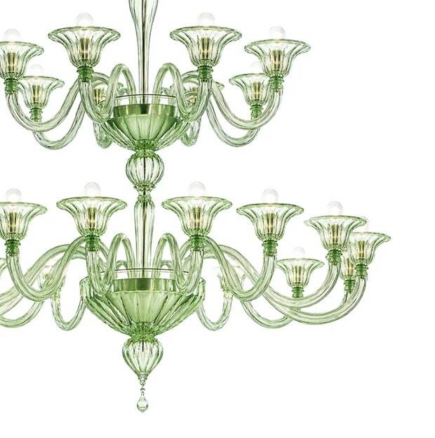 Monumental Modern Elegant "Rigadin" Murano Glass Chandelier
