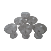 Six old champagne in serious crystal cups