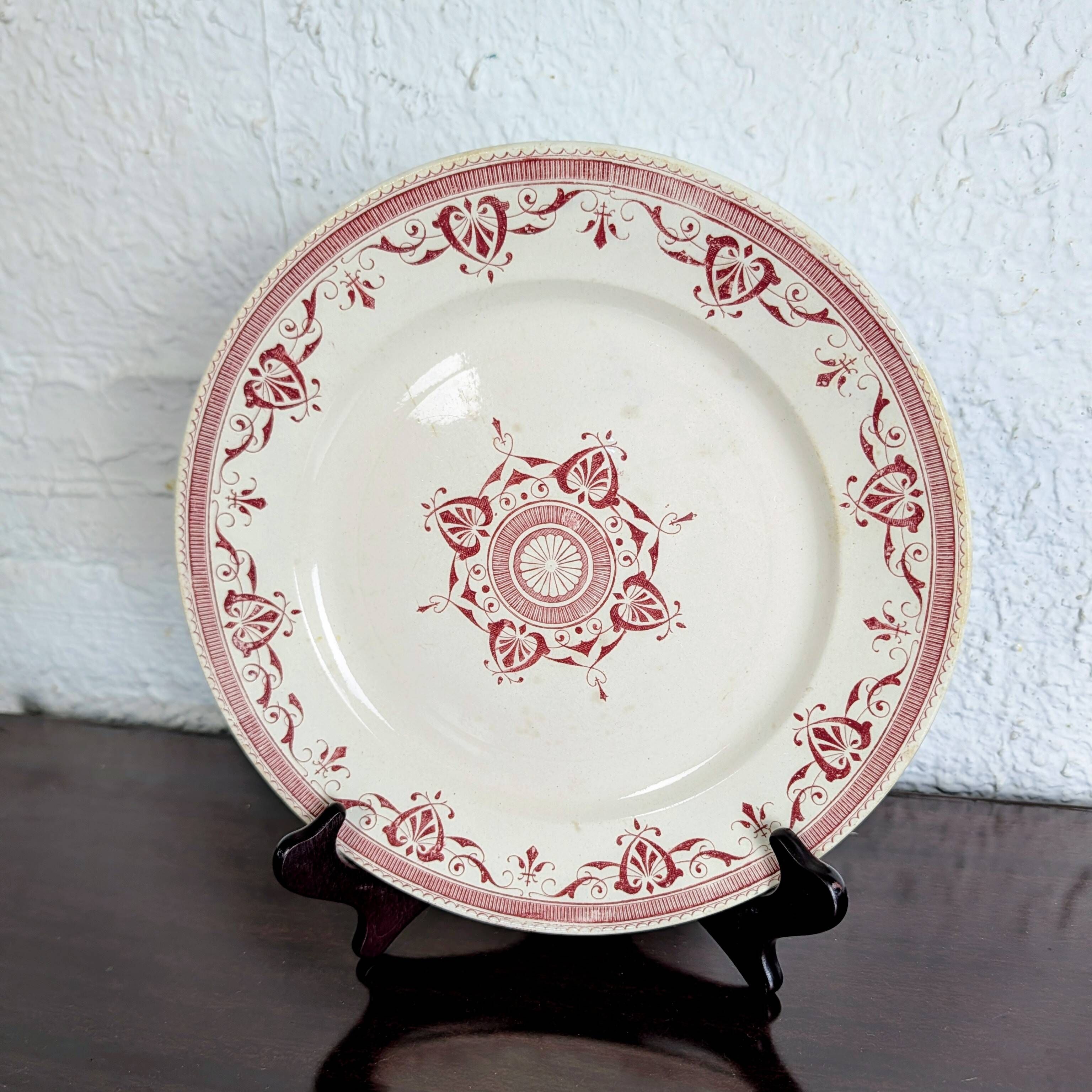 Old iron earth plate Creil and Montereau - Admiral decoration