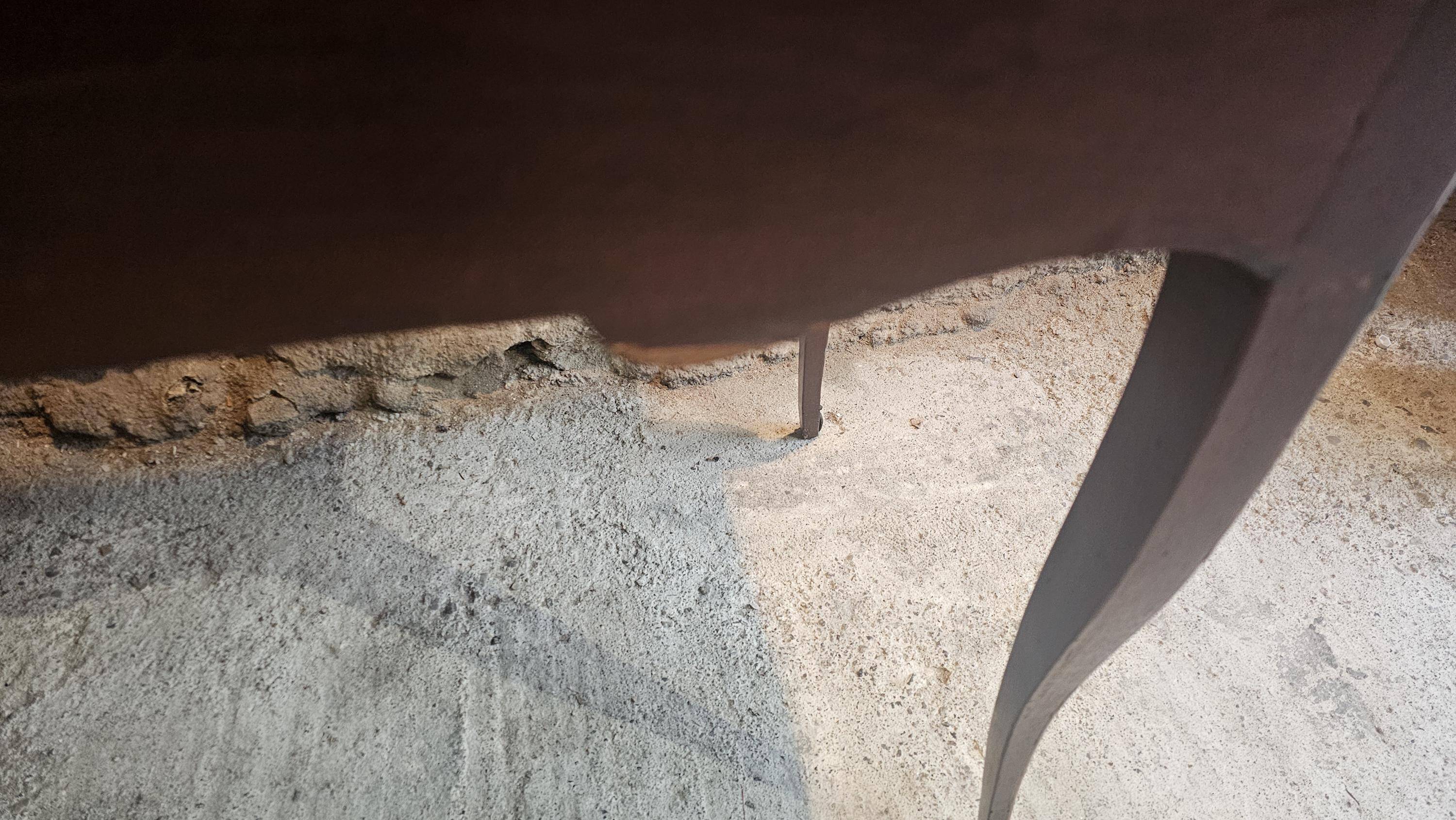 French marquetry dressing table, circa 1900, with adjustable mirror and storage.