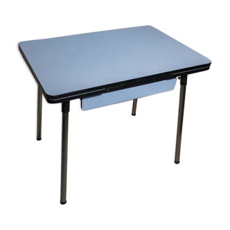 Blue formica table