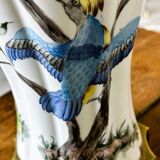 Porcelaine de Paris with exotic birds porcelain table lamp, 1950s.