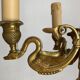 Pair of double brass wall sconces in the Louis XVI style, decorated with swans