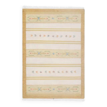 Tapis Kilim en laine et coton turc fait main vintage des années 1970, 117x170.