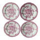Set of 4 floral pattern dessert plates