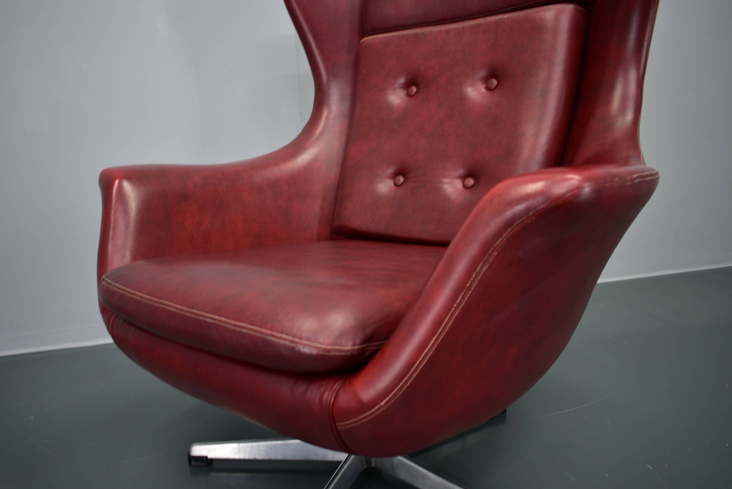 Leather swivel armchair from Up Závody , 1960s