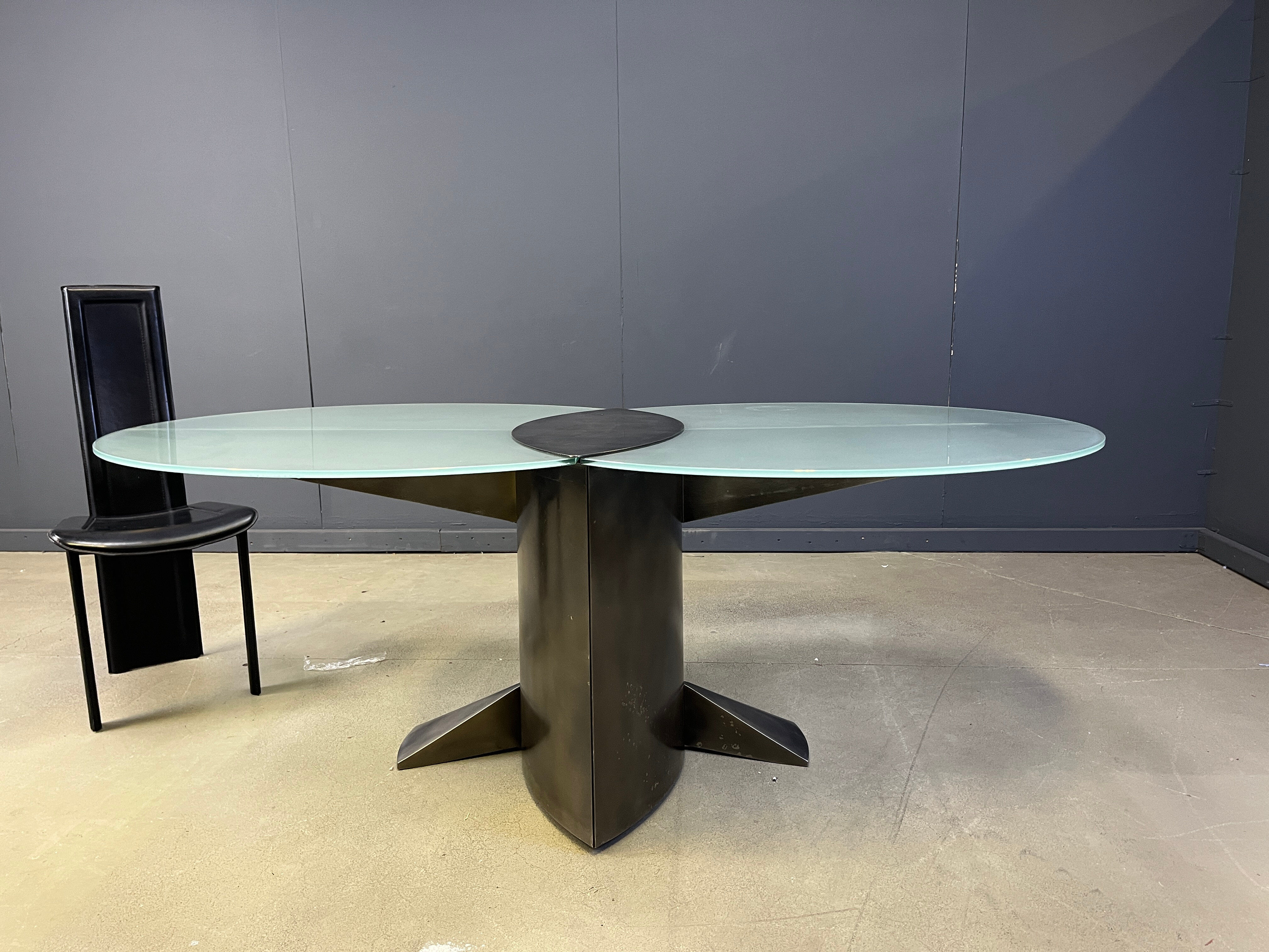 Postmodern dining table by Belgochrom, 1980s