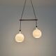 Danish Opaline and Teak Cascading Lamp by Nordisk Solar