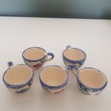 5 Quimper egg cups