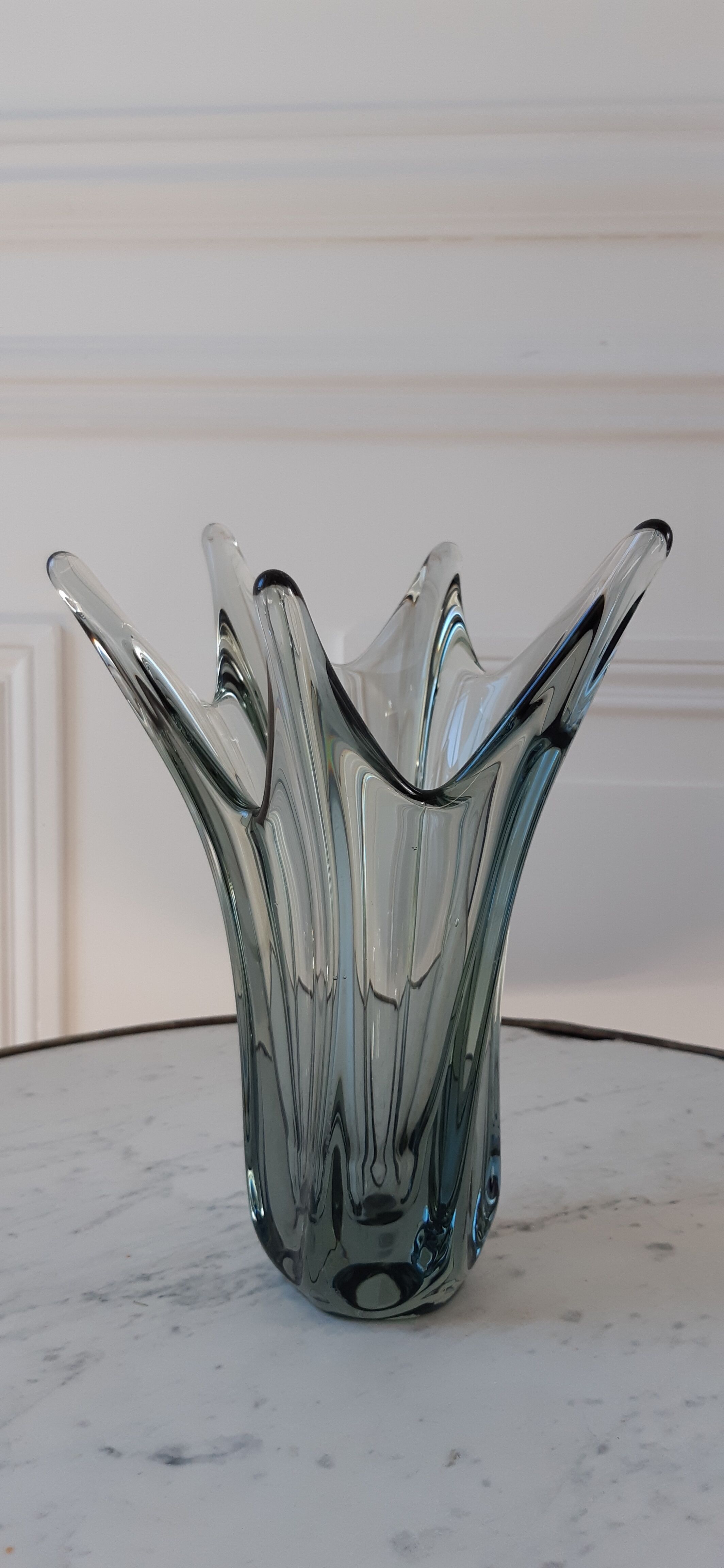 Smoked glass vase 70s