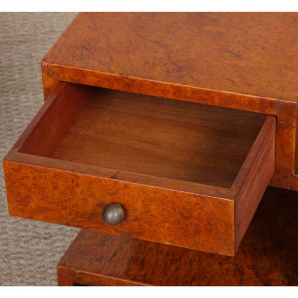 Paire de chevets en bois loupe des années 1930