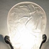 Art Deco wall lamp in frosted glass and nickel-plated bronze circa 1920