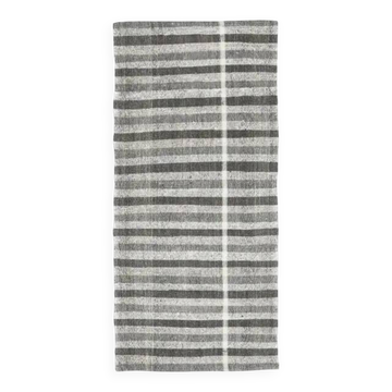 Vintage Turkish Hand-Knotted Wool Cotton Beige Kilim Runner Rug  89x190