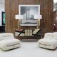 Midcentury White Wool Soriana Sofa and 2 Armchairs By Tobia Scarpa for Cassina