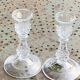 Pair of crystal candlesticks, darques crystal, diamond pattern, vintage Original label