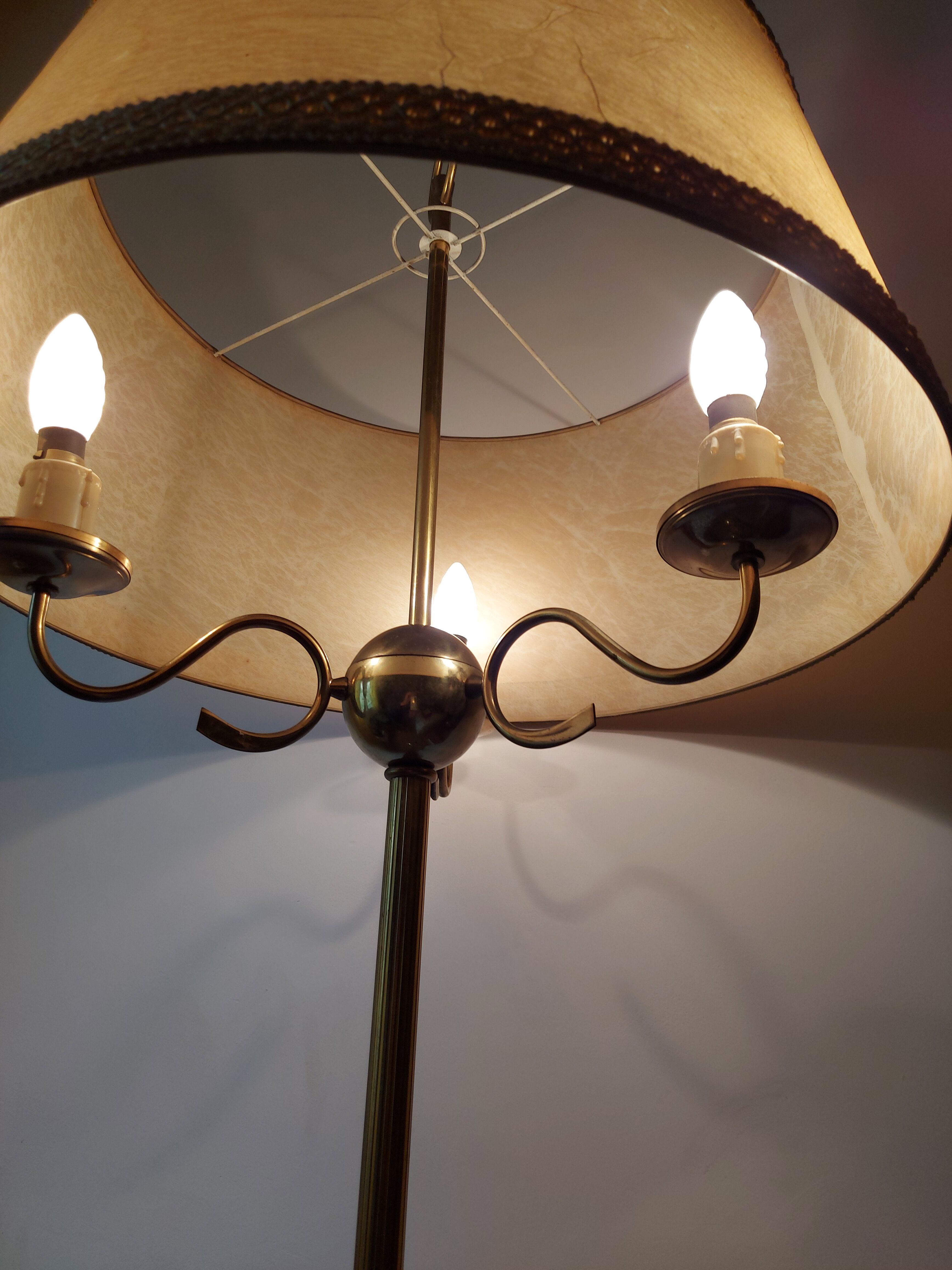 Vintage lamp lamp 3 brass lights