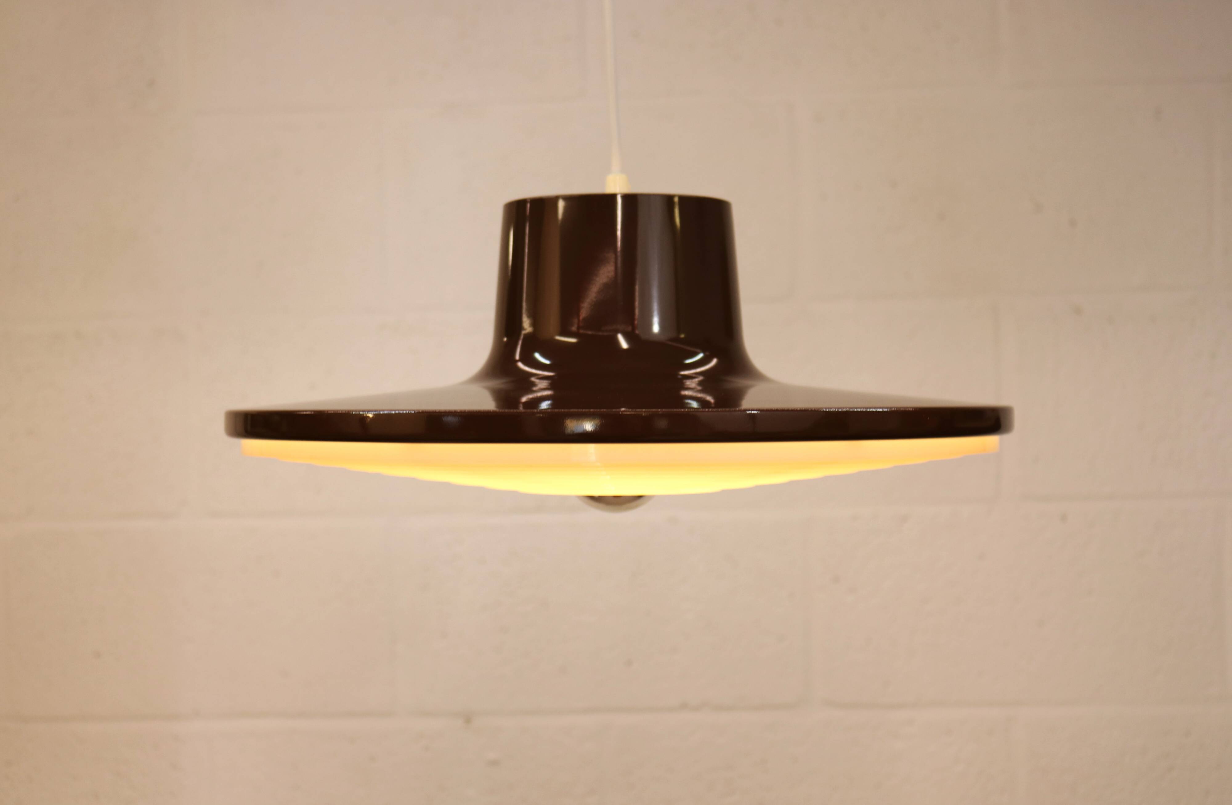 Original brown Danish design hanging lamp - *** Denmark 1970