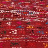Multicolored Berber pattern rugs woven hands in natural wool